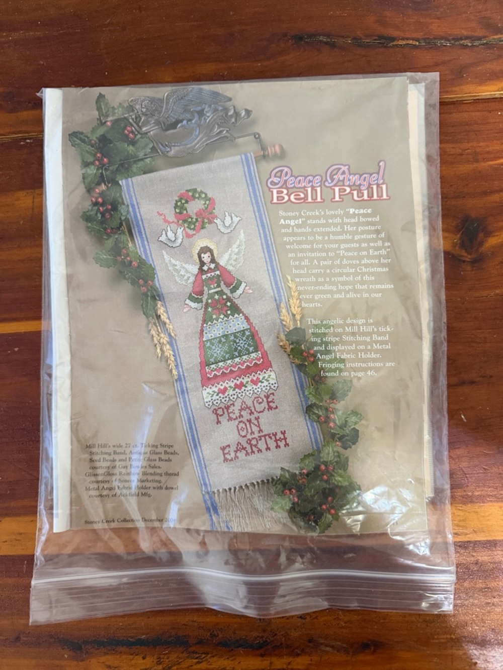 Vintage Crewel Embroidery Peace Angel Bell Craft Kit NEW